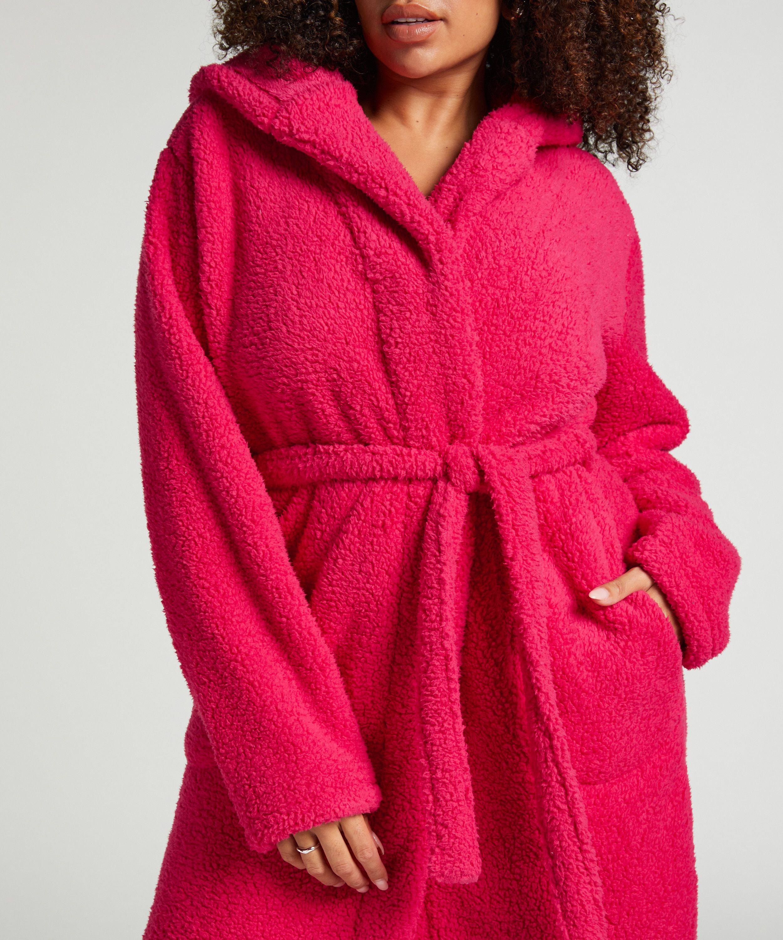 Bademantel Fleece, Rose, main