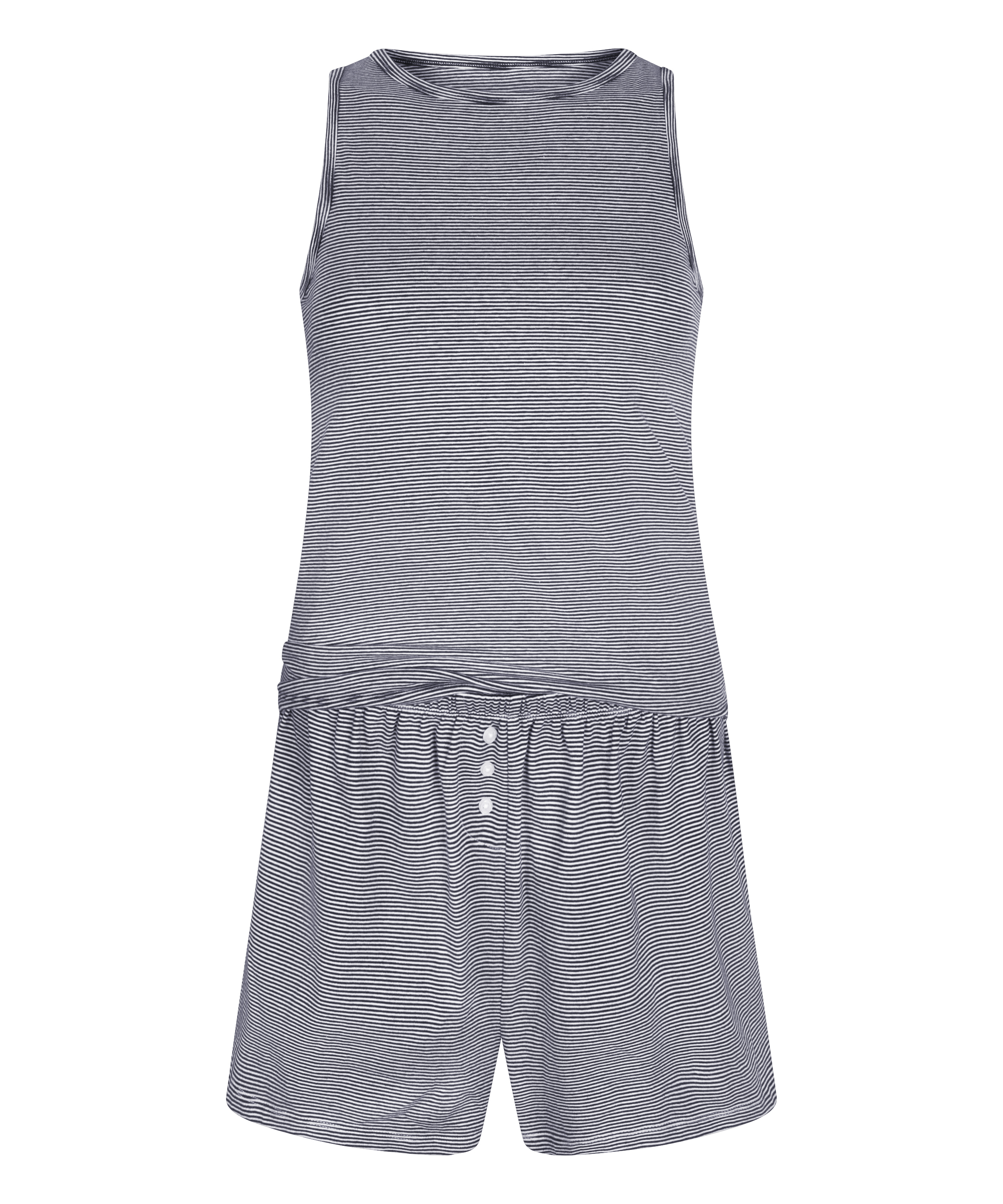 Pyjama-Set mit Singlet aus Jersey, Blau, main