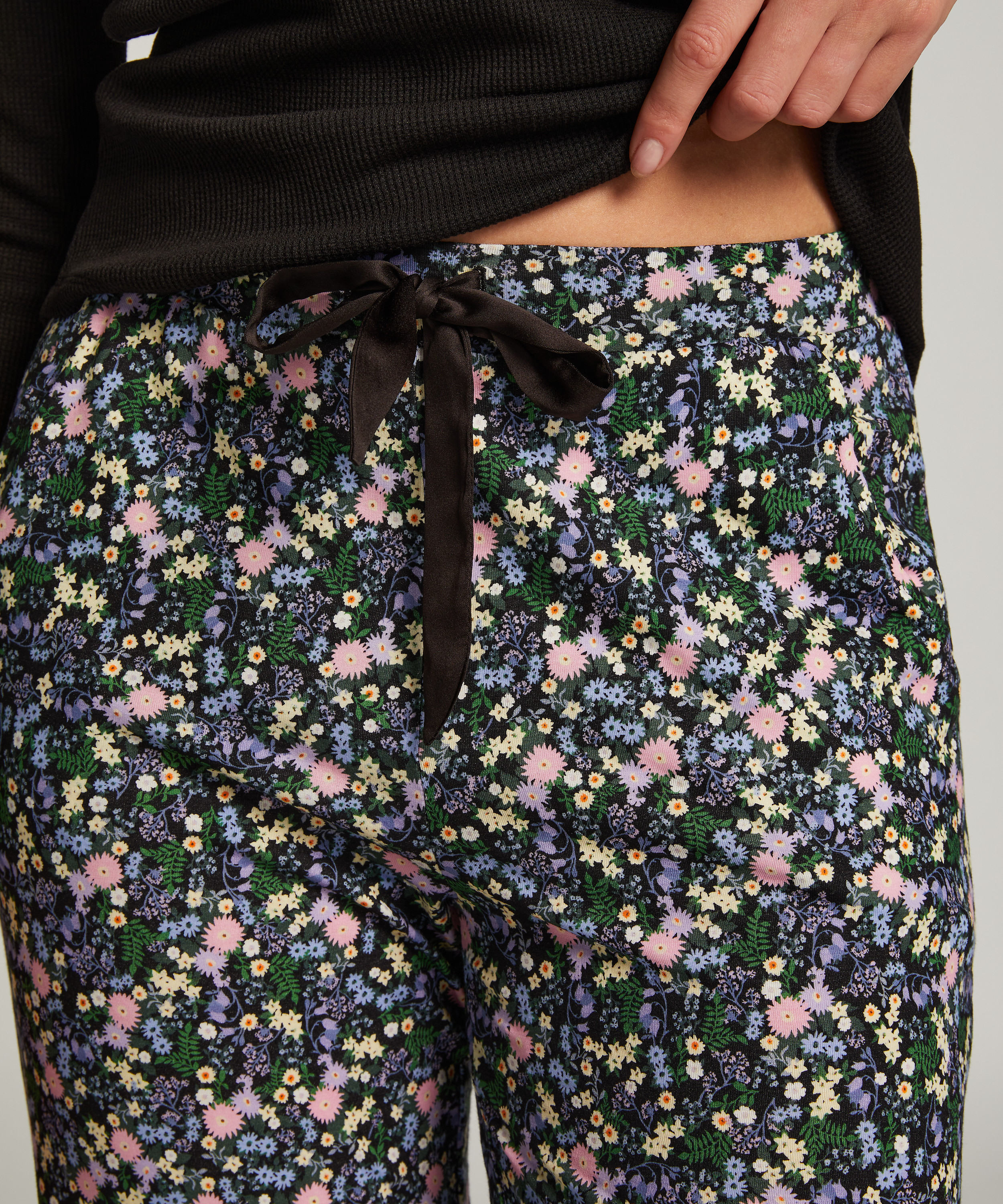 Pantalon de pyjama Jersey, Noir, main