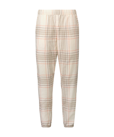 Tall Pyjamahose Twill Check, Grau