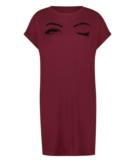 Nachthemd Rundhalsausschnitt, Rot