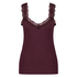 Camisole dentelle Top Rib, Rouge