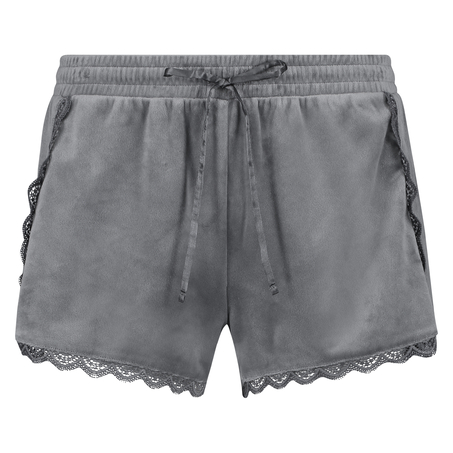 Shorts Velours Lace, Grau