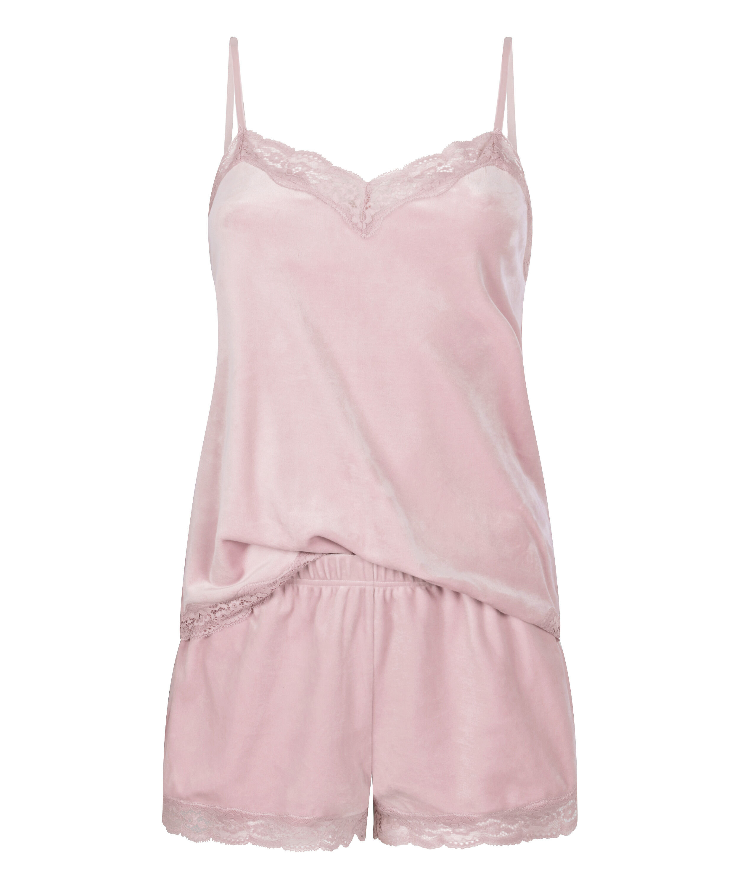 Cami Top Velours Lace, Rose