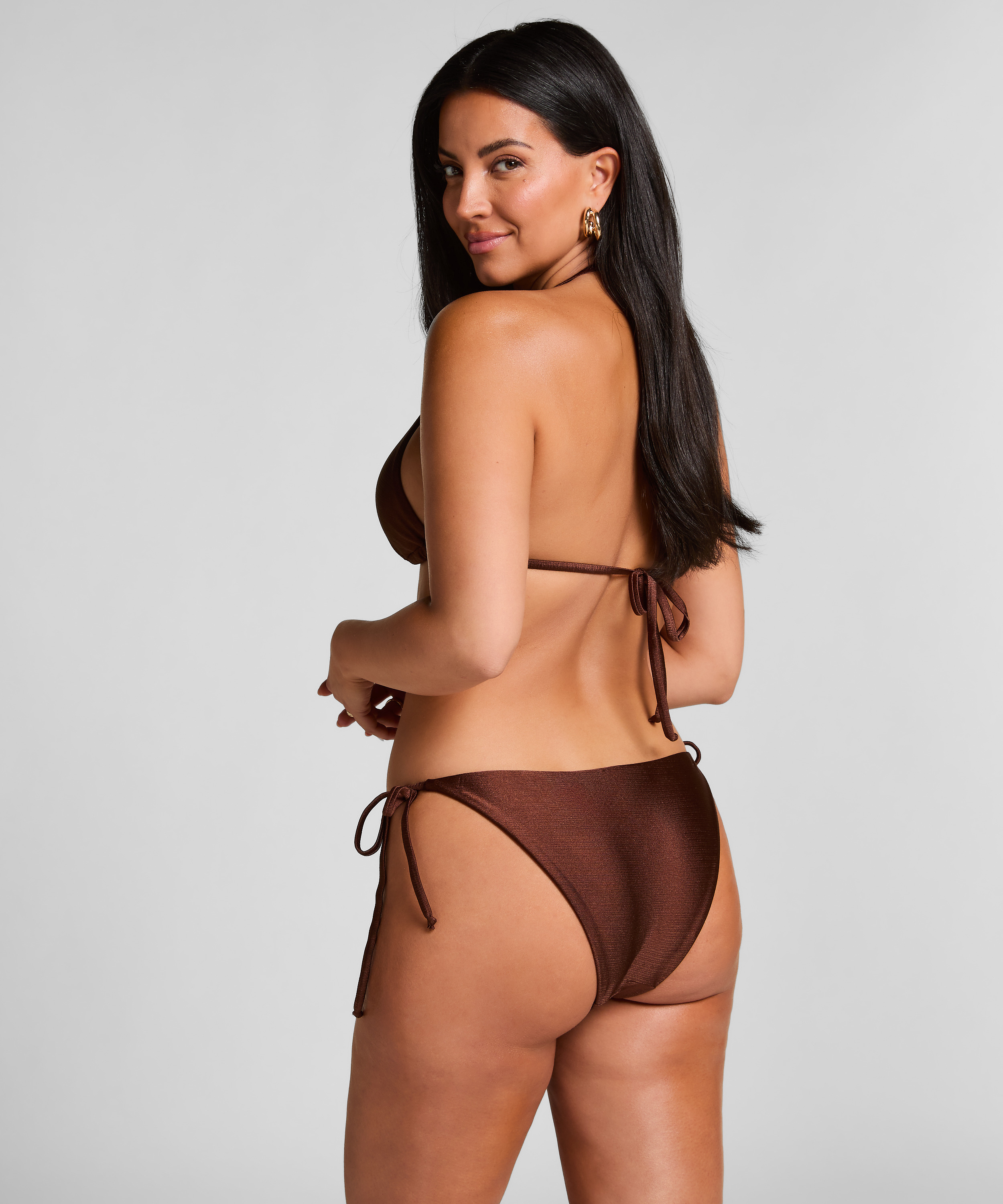 Haut de bikini triangle Kallua, Marron, main
