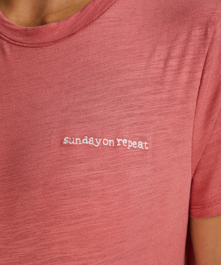 Haut de pyjama &agrave; manches courtes, Rose