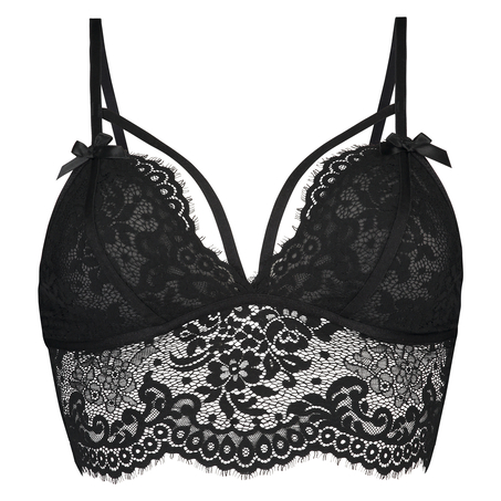 Bralette Longline Donatella, Schwarz