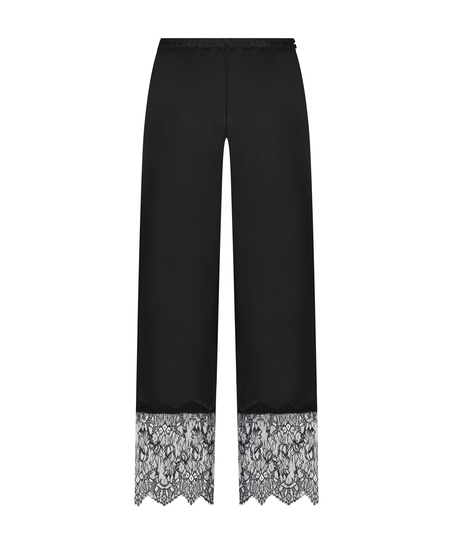 Pantalon large en dentelle Sophia, Noir