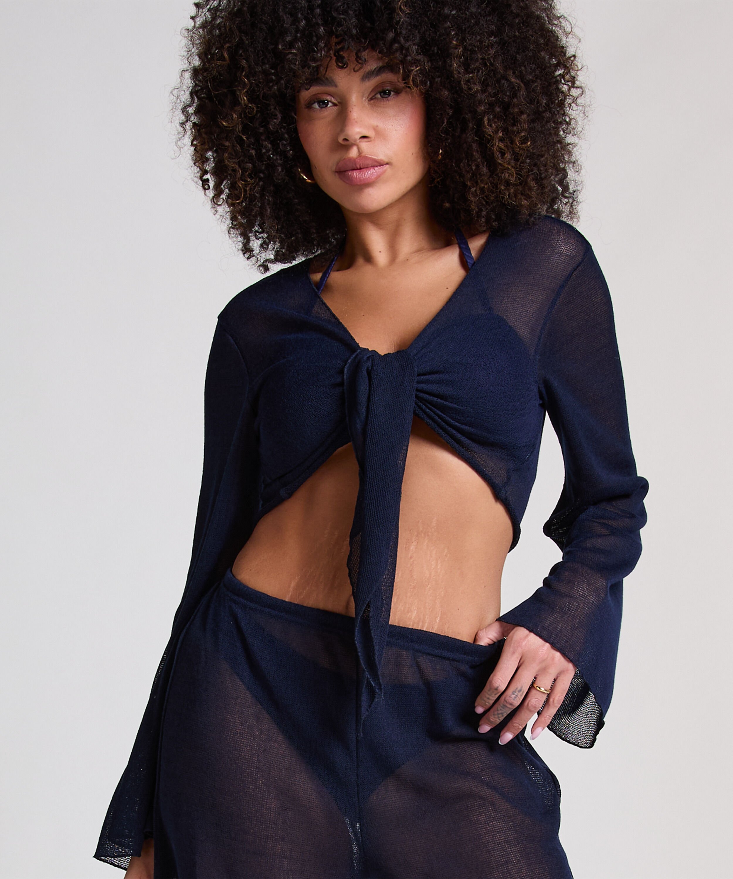 Strand-Strick-Top, Blau Strand-Strick-Top, Blau