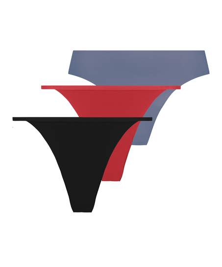 Lot de 3 strings invisibles, Gris