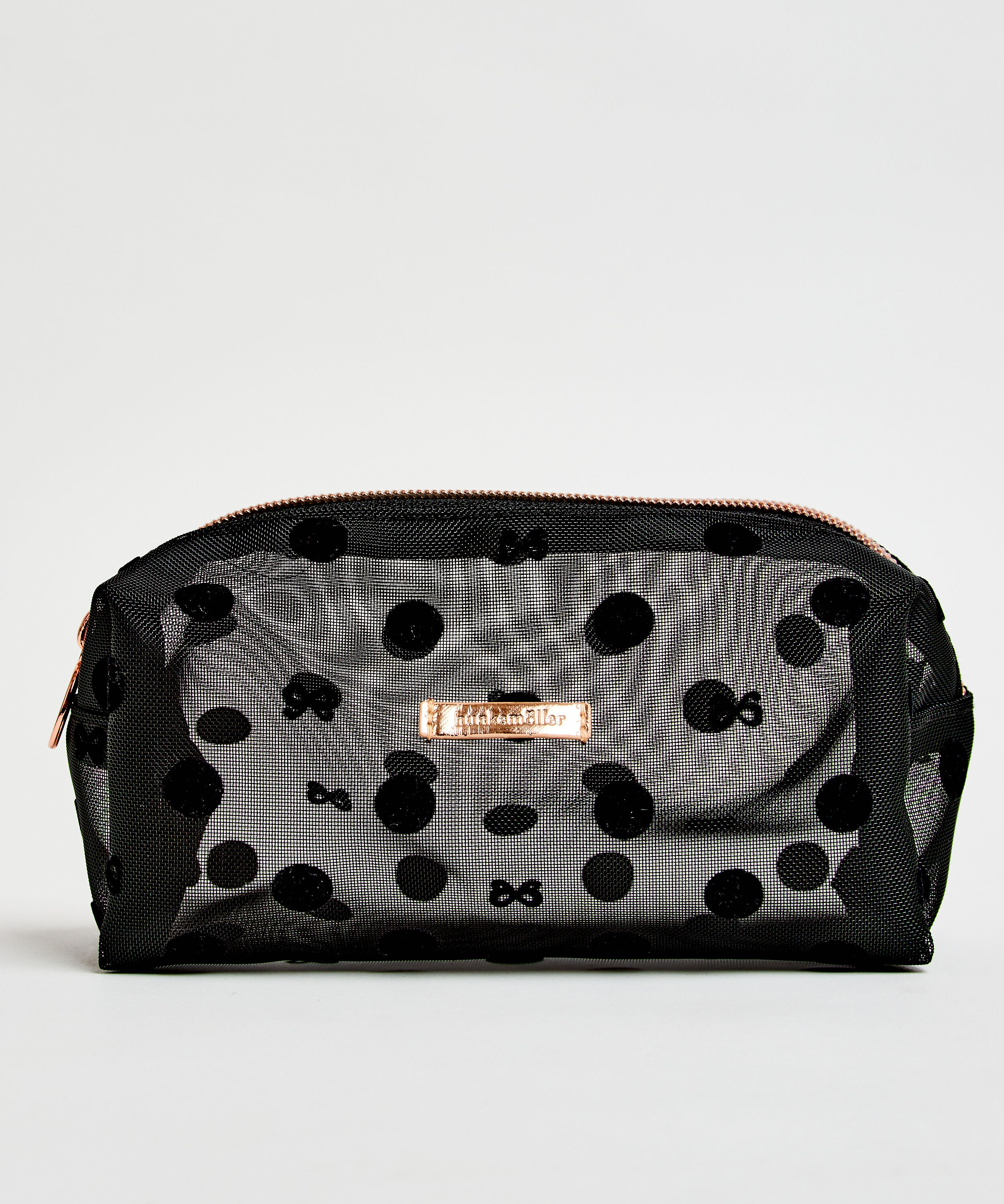 Kosmetiktaschen Dot Mesh, Schwarz