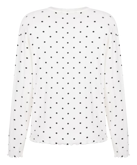 Pyjama Top Loose Pointelle, Blanc