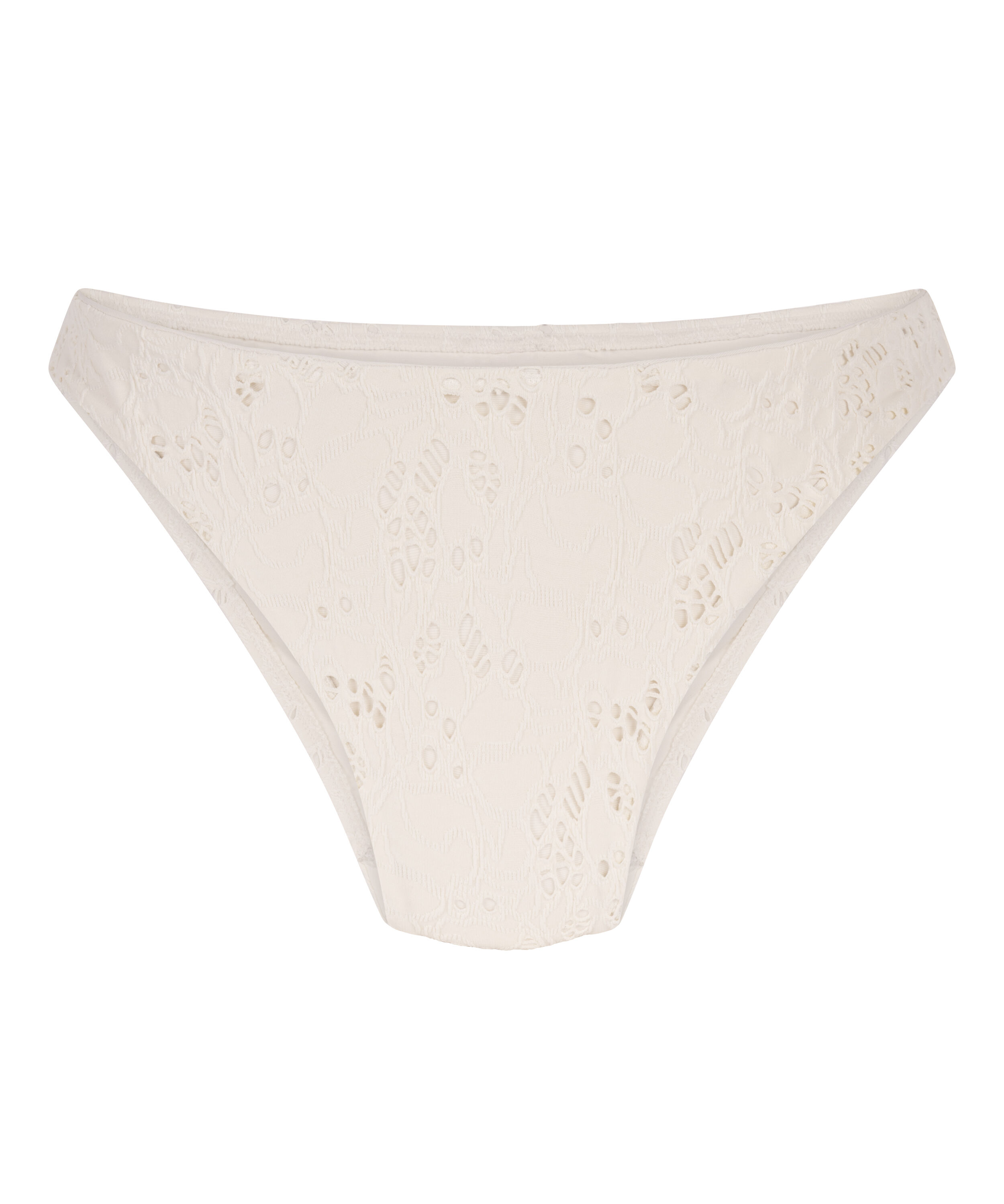 Crochet Bikinih&ouml;schen mit hohem Beinausschnitt, Wei&szlig;