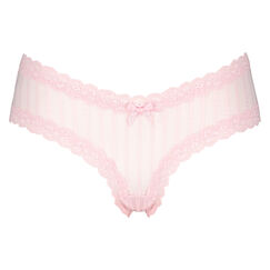 Slip br&eacute;silien V-shape mesh, Rose