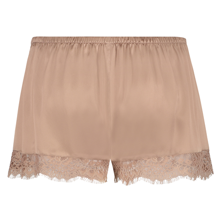 Short pijama soie dentelle festonnée, Rose