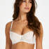 Soutien-gorge rembourr&eacute; &agrave; armatures Leyla, Blanc