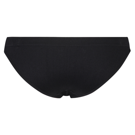 Slip br&eacute;silien taille haute sans couture, Noir