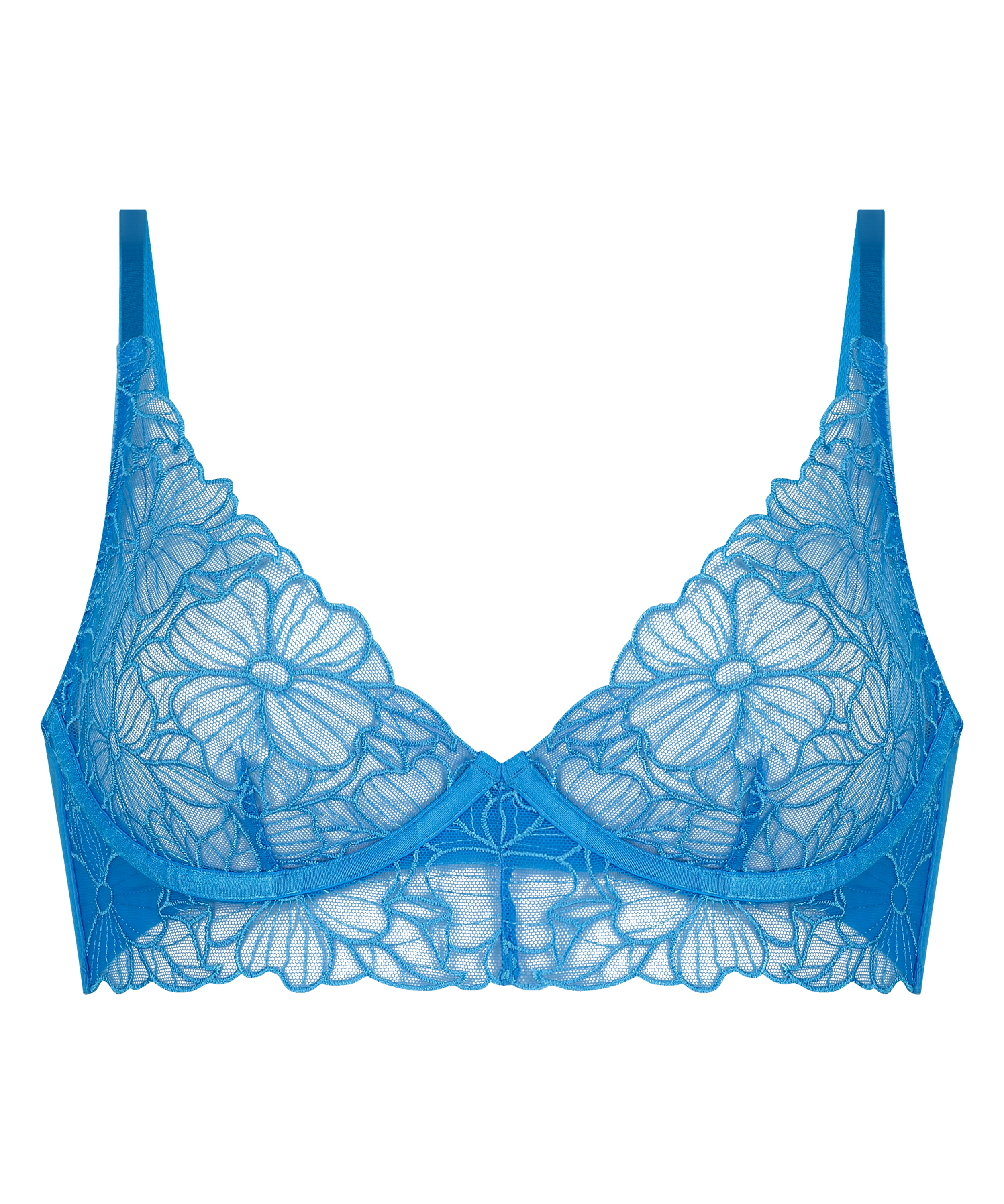 Soutien-gorge à armatures non-préformé longline Anya, Bleu, main