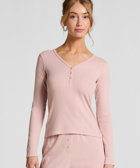 Pyjama-Oberteil Henley, Rose
