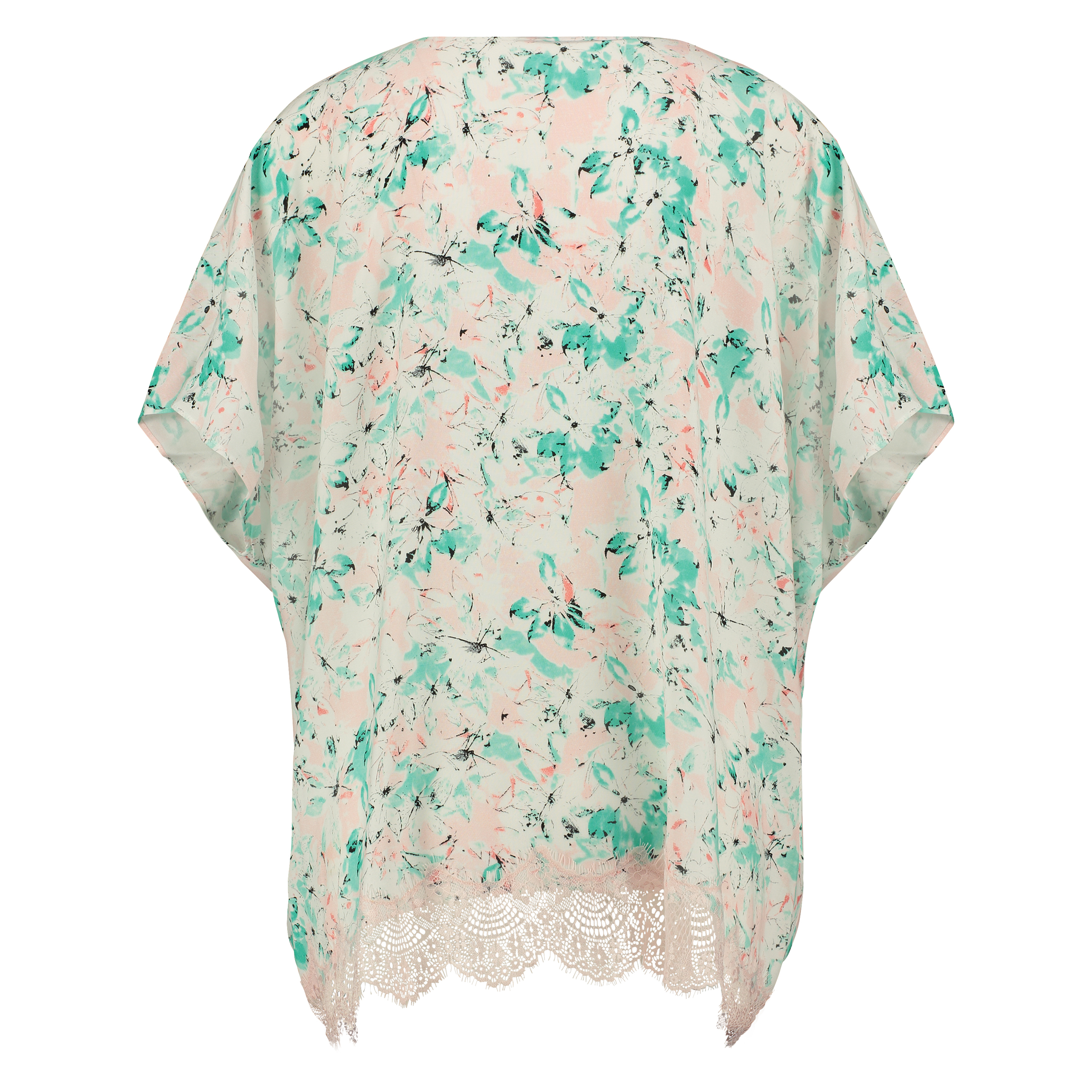 Kimono Macy lace print, Bleu, main