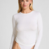 Langarmshirt aus weicher Baumwolle, Weiß