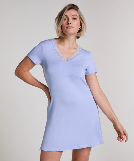 Chemise de nuit en jersey, Bleu