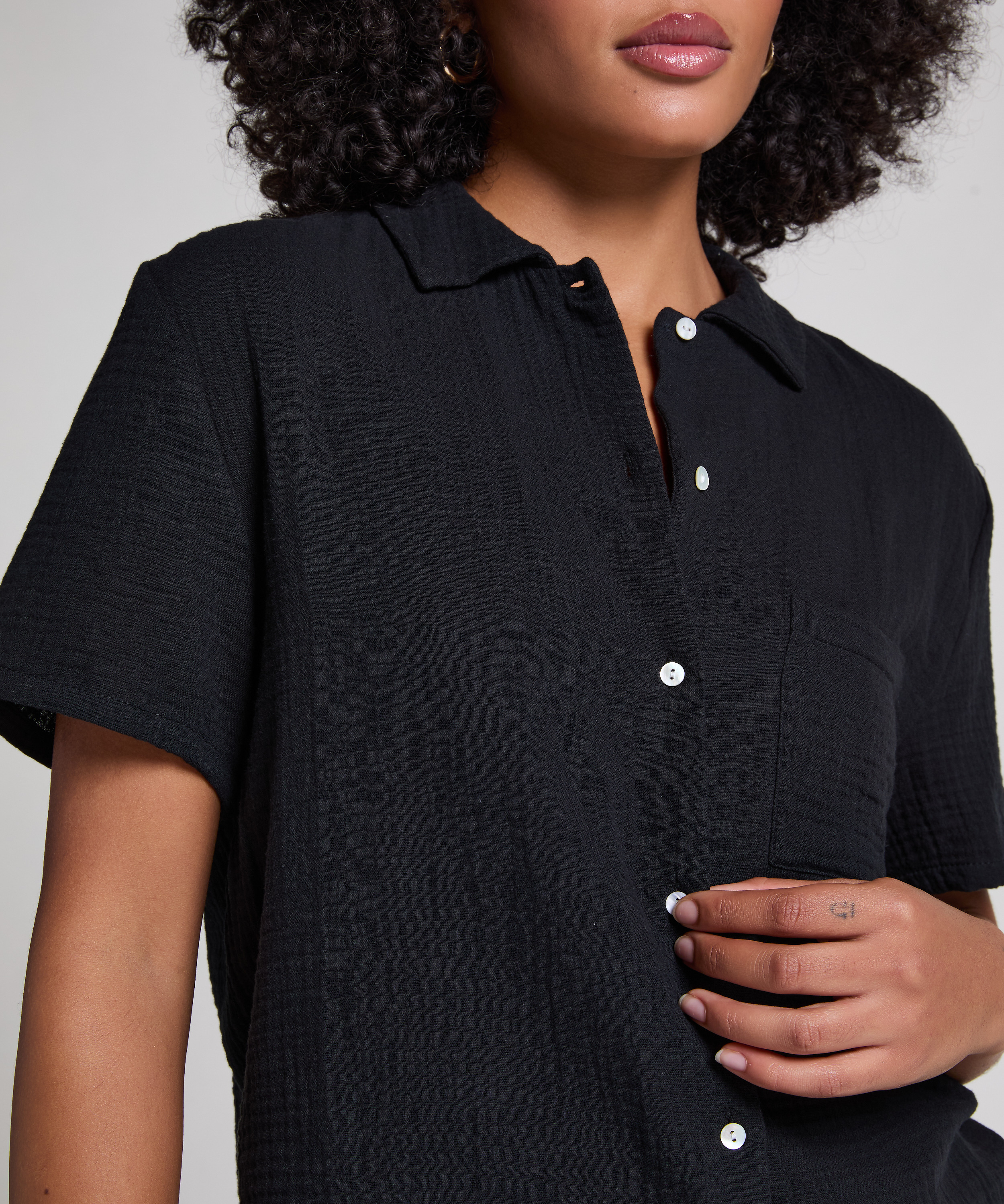 Musselin-Jacke, Schwarz, main