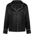 Langarmjacke Satin, Schwarz