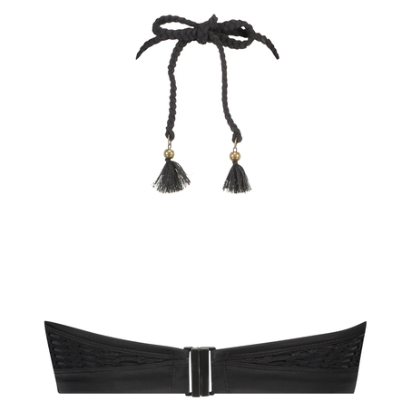 Haut de bikini Croptop à armatures Borneo Mesh, Noir