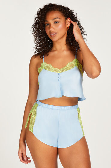 Image of Hunkemöller Shorts Satin Spitze Blau