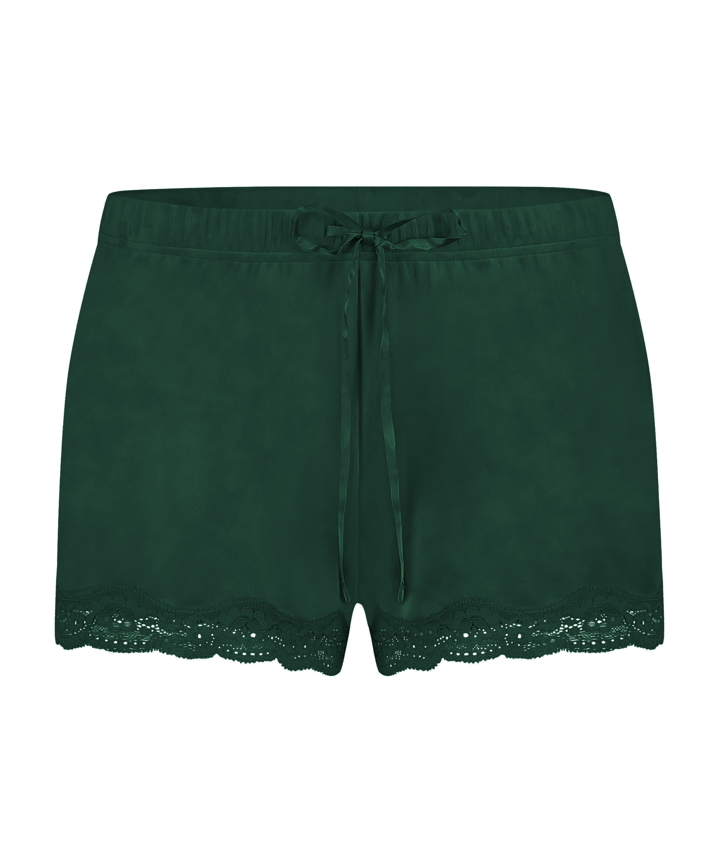 Shorts aus Velours mit Spitze, Grün, main