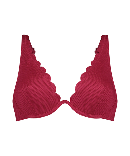 Unwattiertes Bügel-Bikini-Top Scallop, Rose