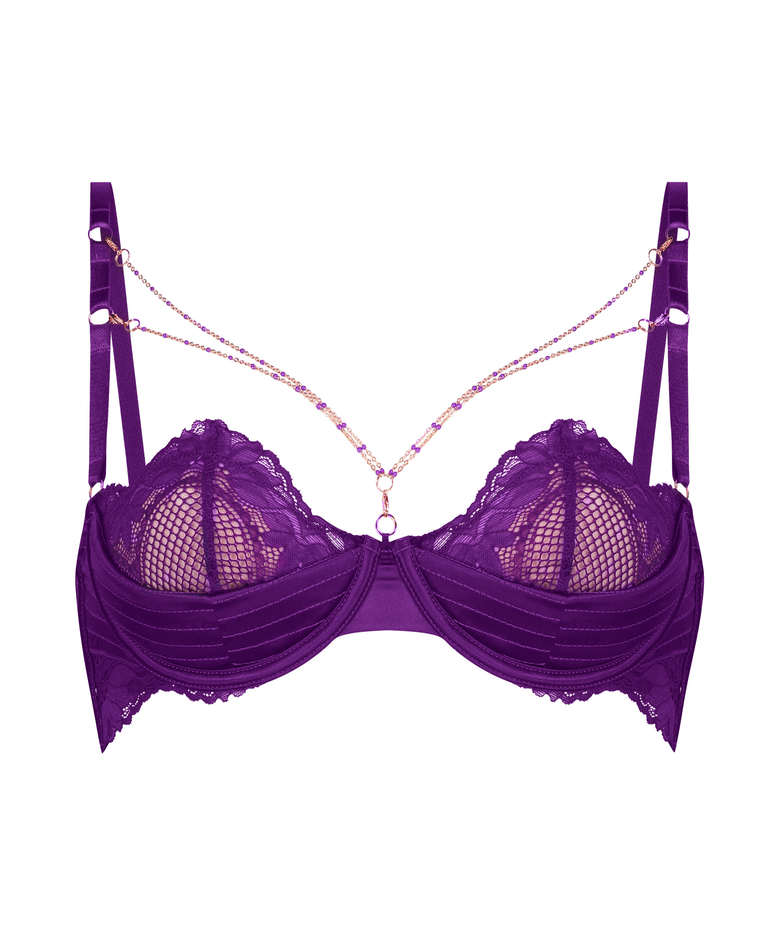 Soutien-gorge rembourr&eacute; demi-bonnet &agrave; armatures pr&eacute;form&eacute; Belladonna, Violet