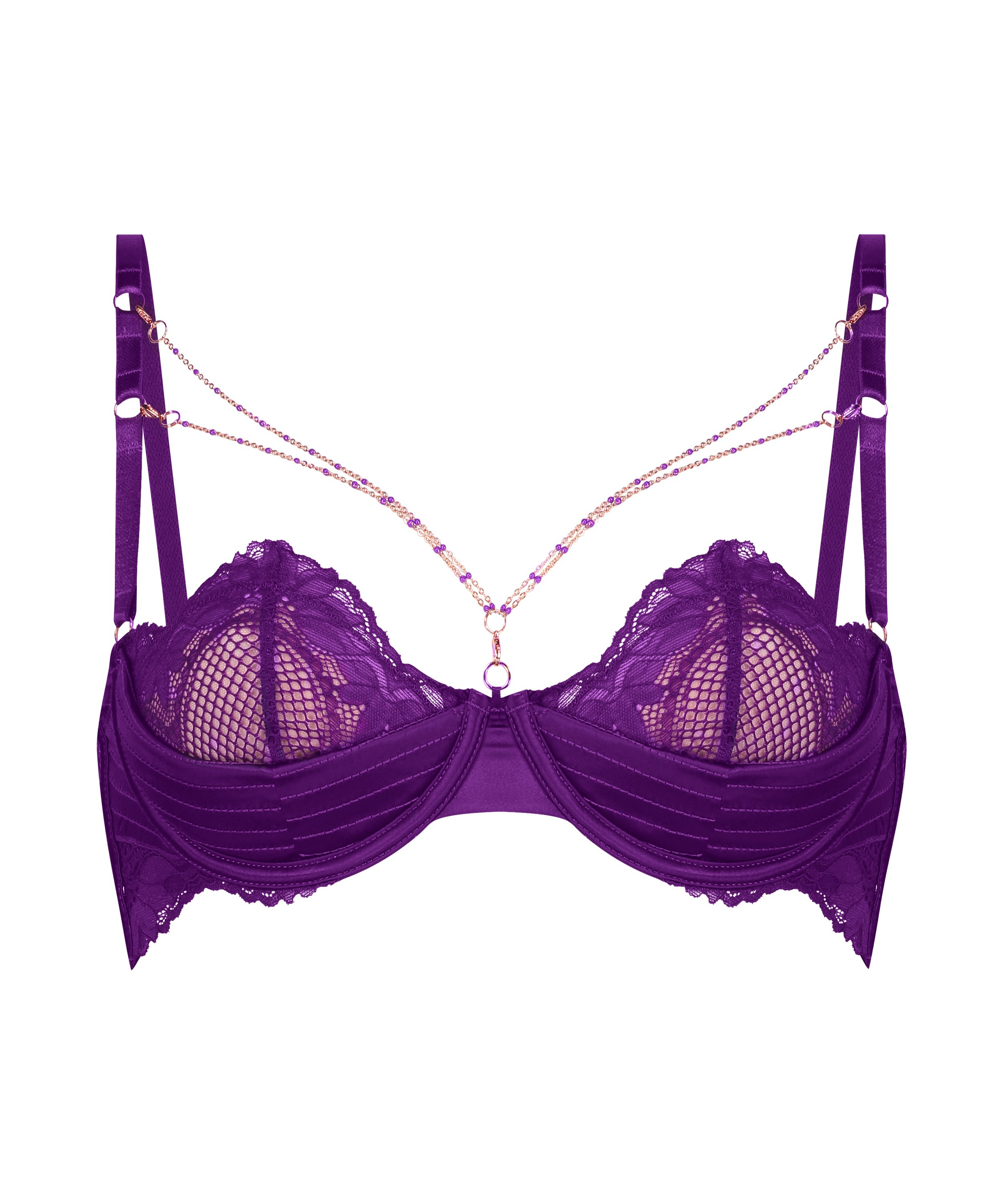Soutien-gorge rembourré demi-bonnet à armatures préformé Belladonna, Violet, main
