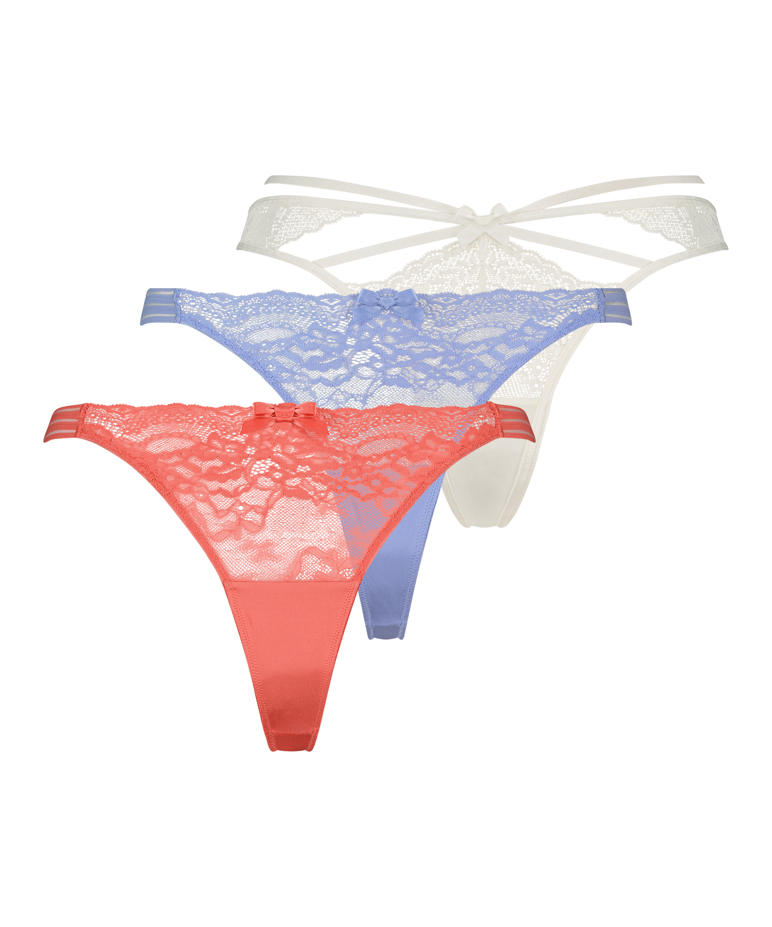 Lot de 3 strings, Rose, main