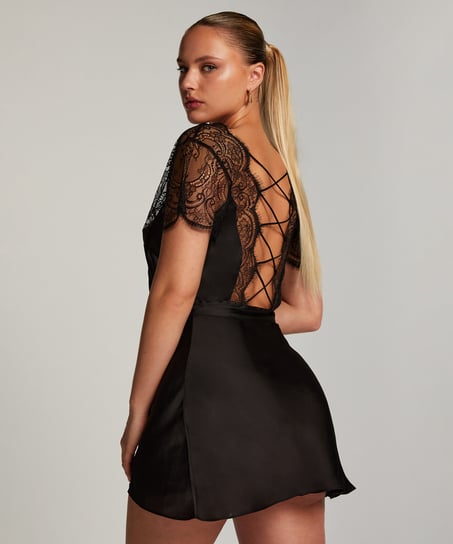 Kimono Satin Coco, Noir