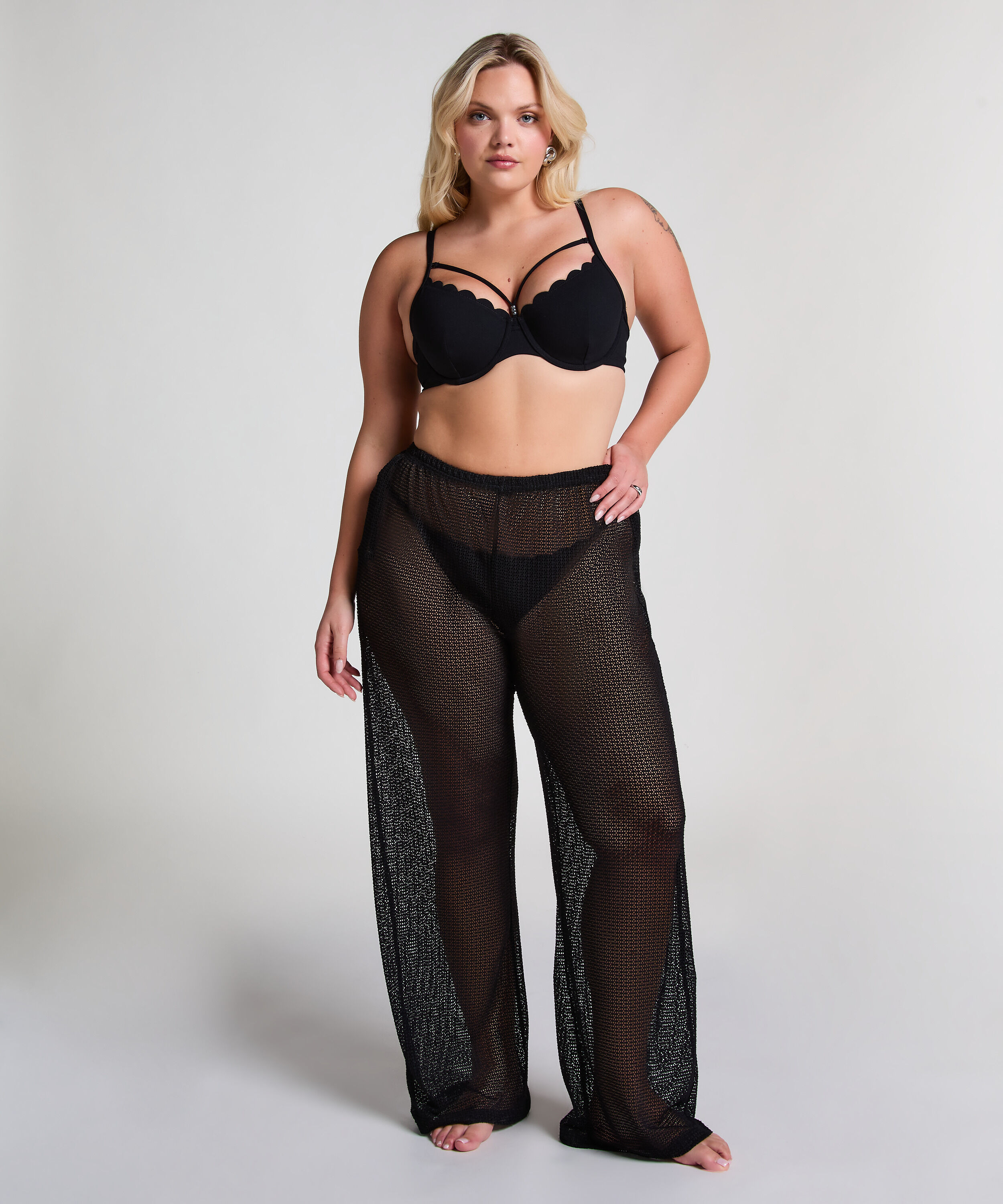 Pantalon de plage en maille, Noir