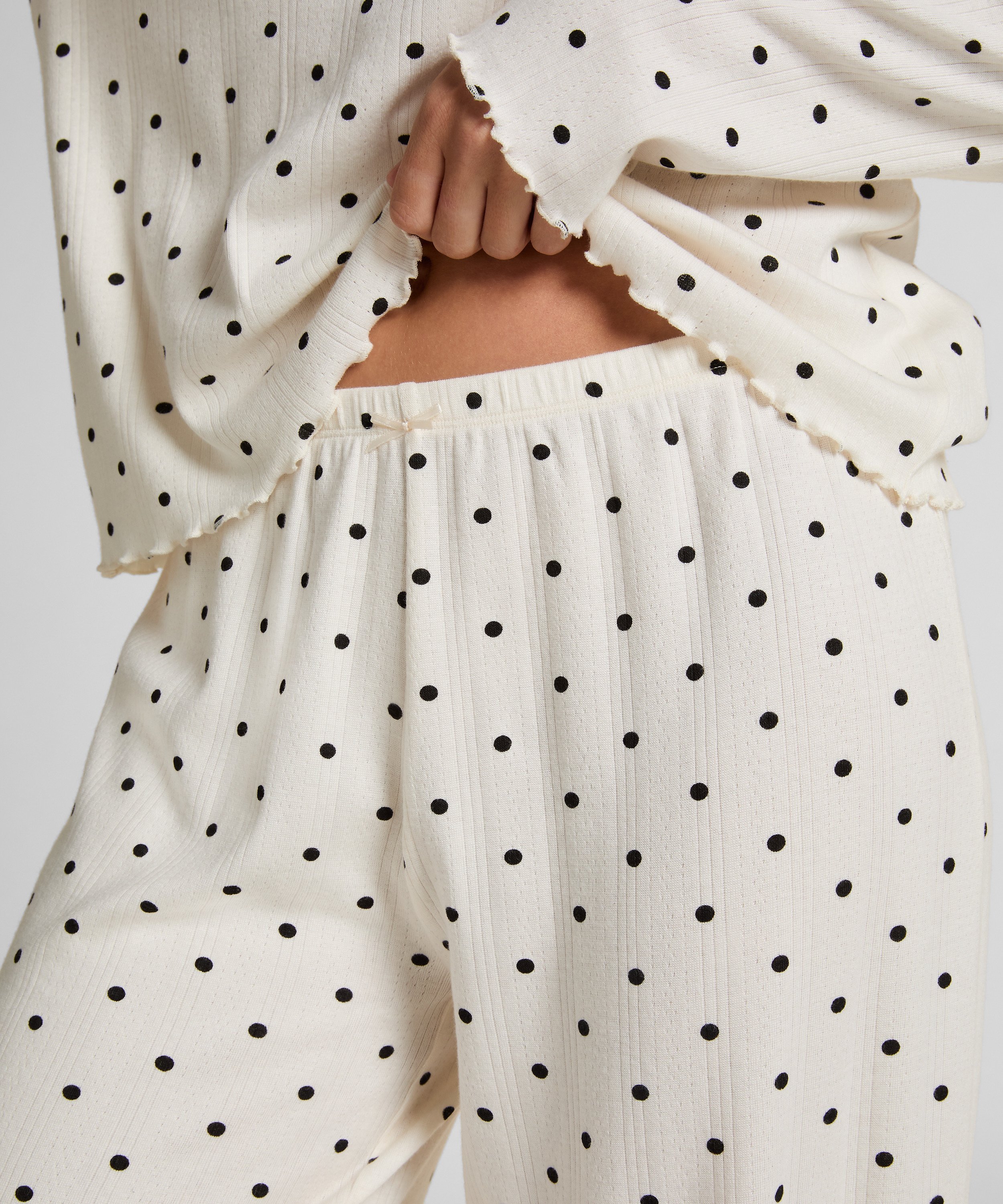 Pyjama Pant Loose Pointelle, Blanc, main