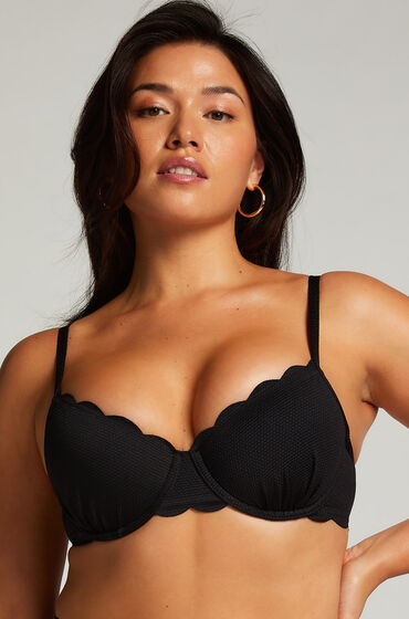 Image of Hunkemöller Wattiertes Bügel-Bikinioberteil Scallop Schwarz