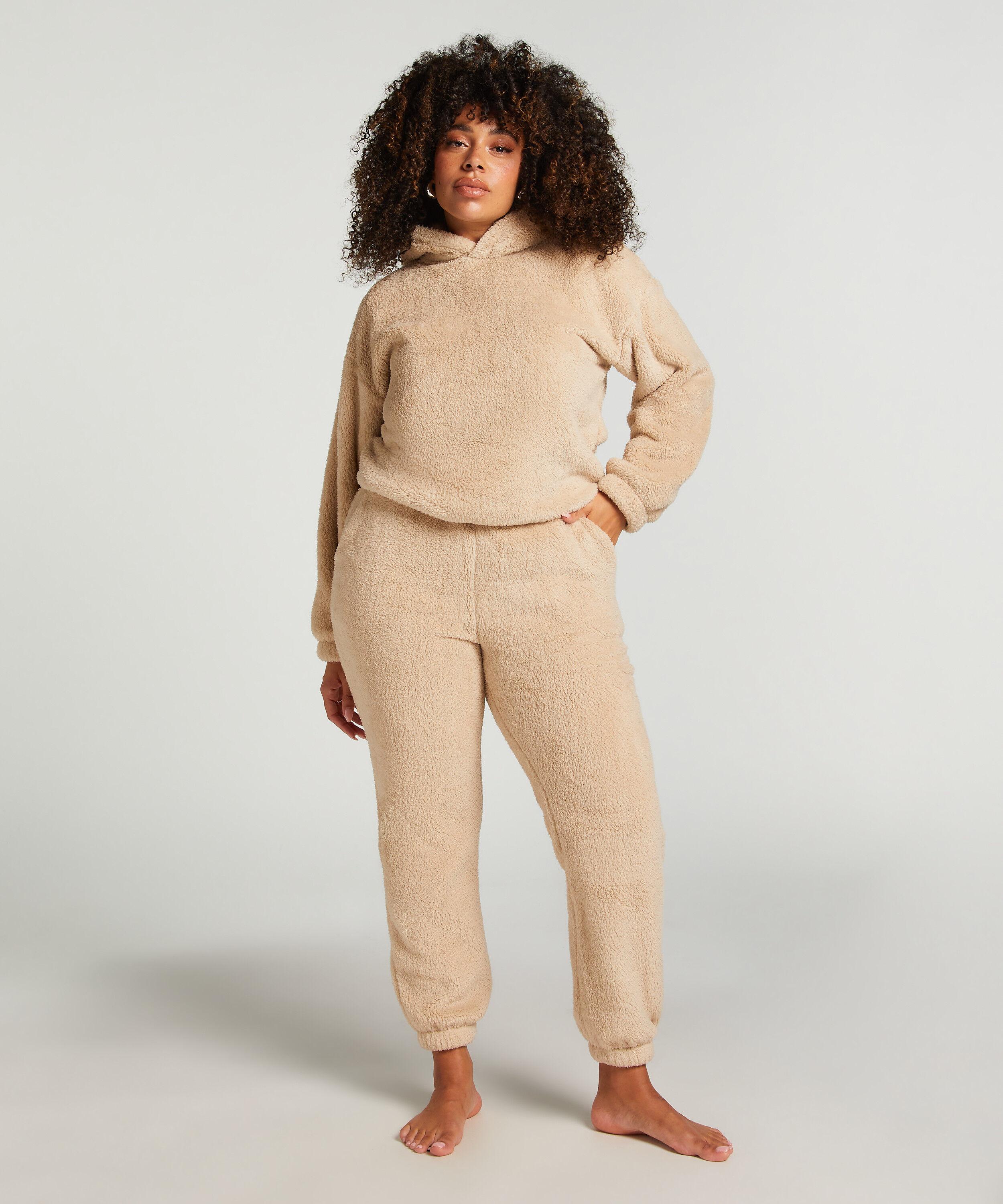 Jogginghose aus Fleece Snuggle, Beige