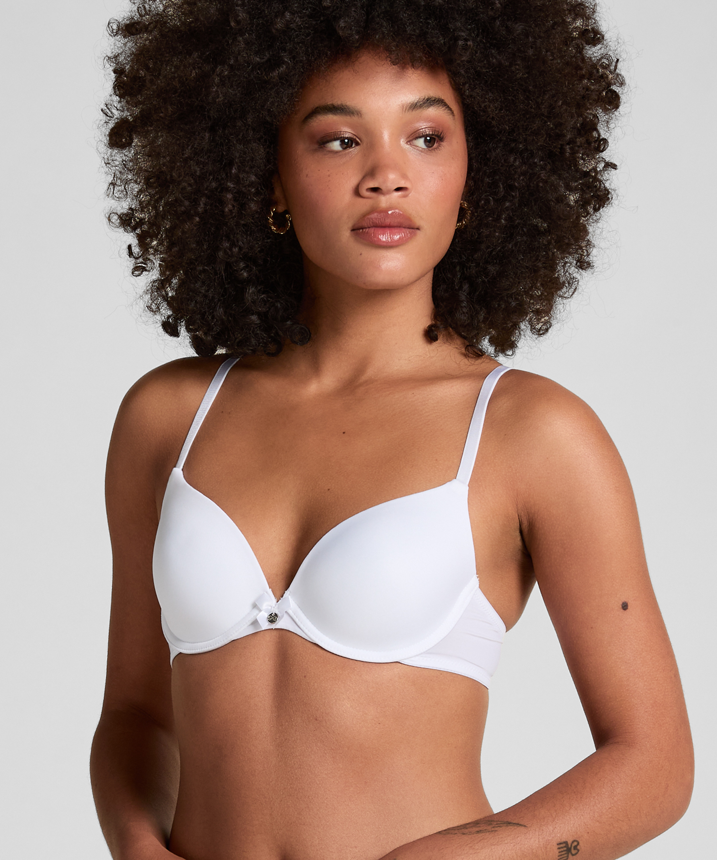 Soutien-gorge &agrave; armatures pr&eacute;form&eacute; Plunge, Blanc, main