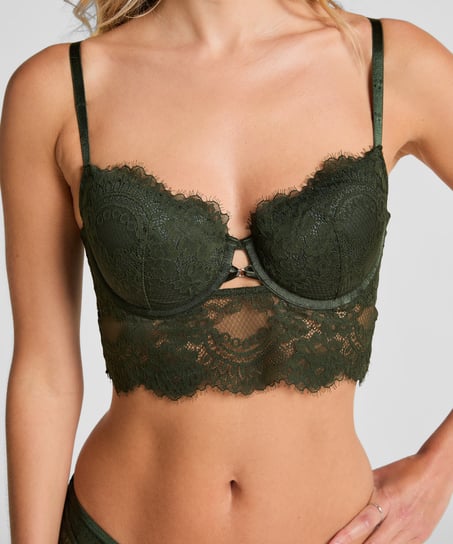 Soutien-gorge à armatures rembourré longline Amara, Vert