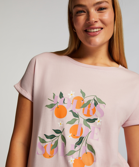 Nachthemd Rundhalsausschnitt, Rose