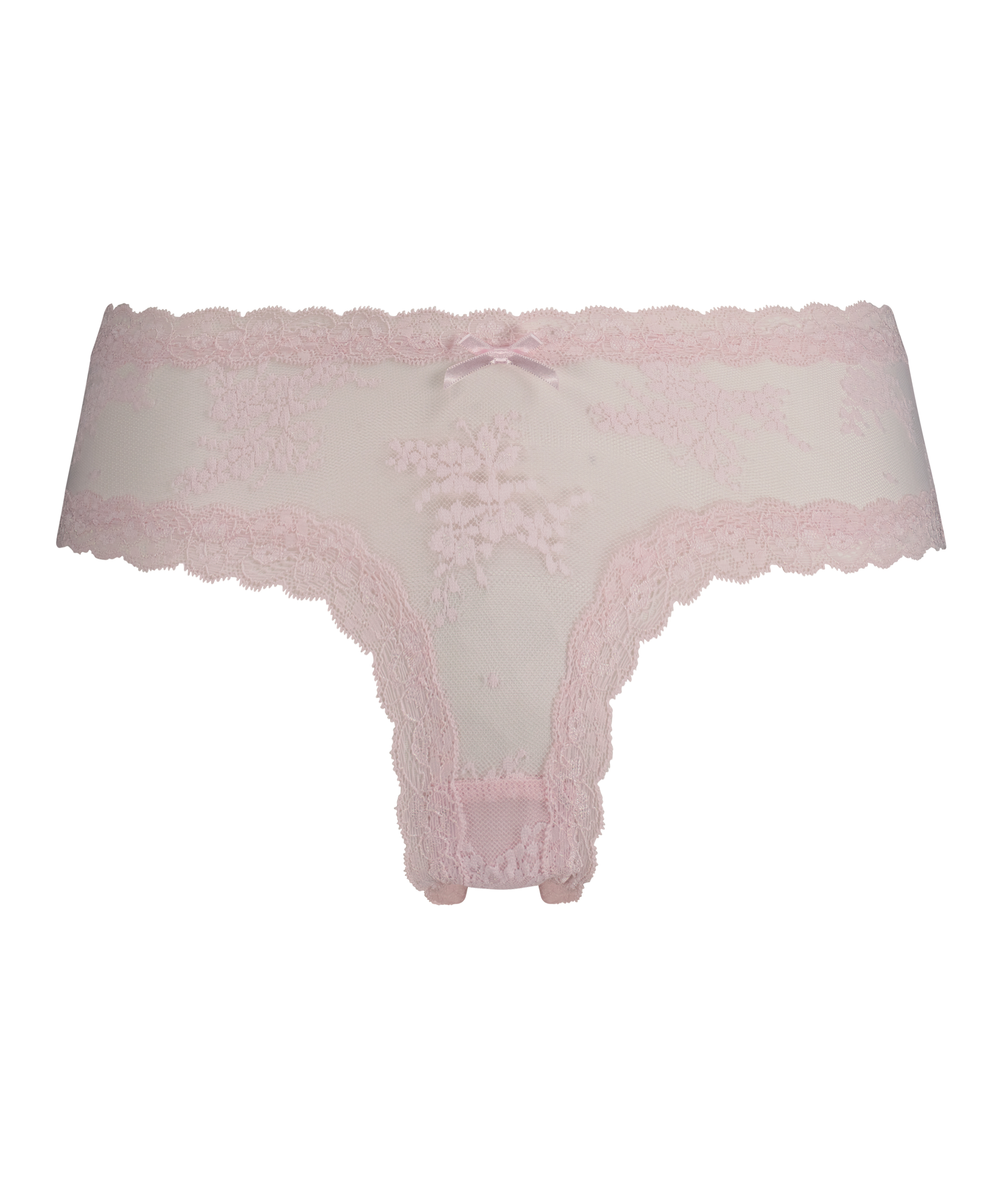 Slip br&eacute;silien V-shape Floral Mesh, Rose, main