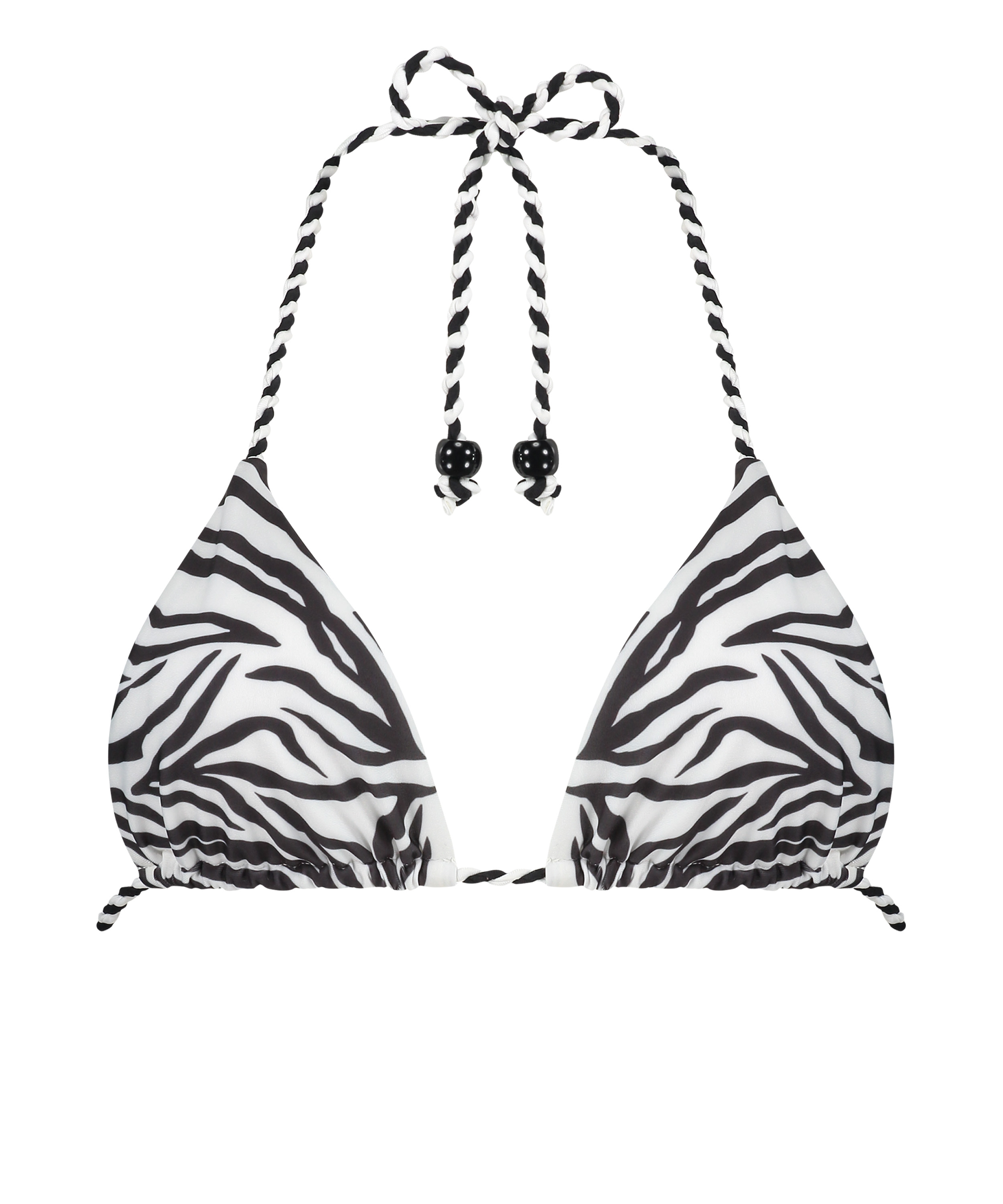 Triangel-Bikinioberteil Doha Zebra, Weiß, main