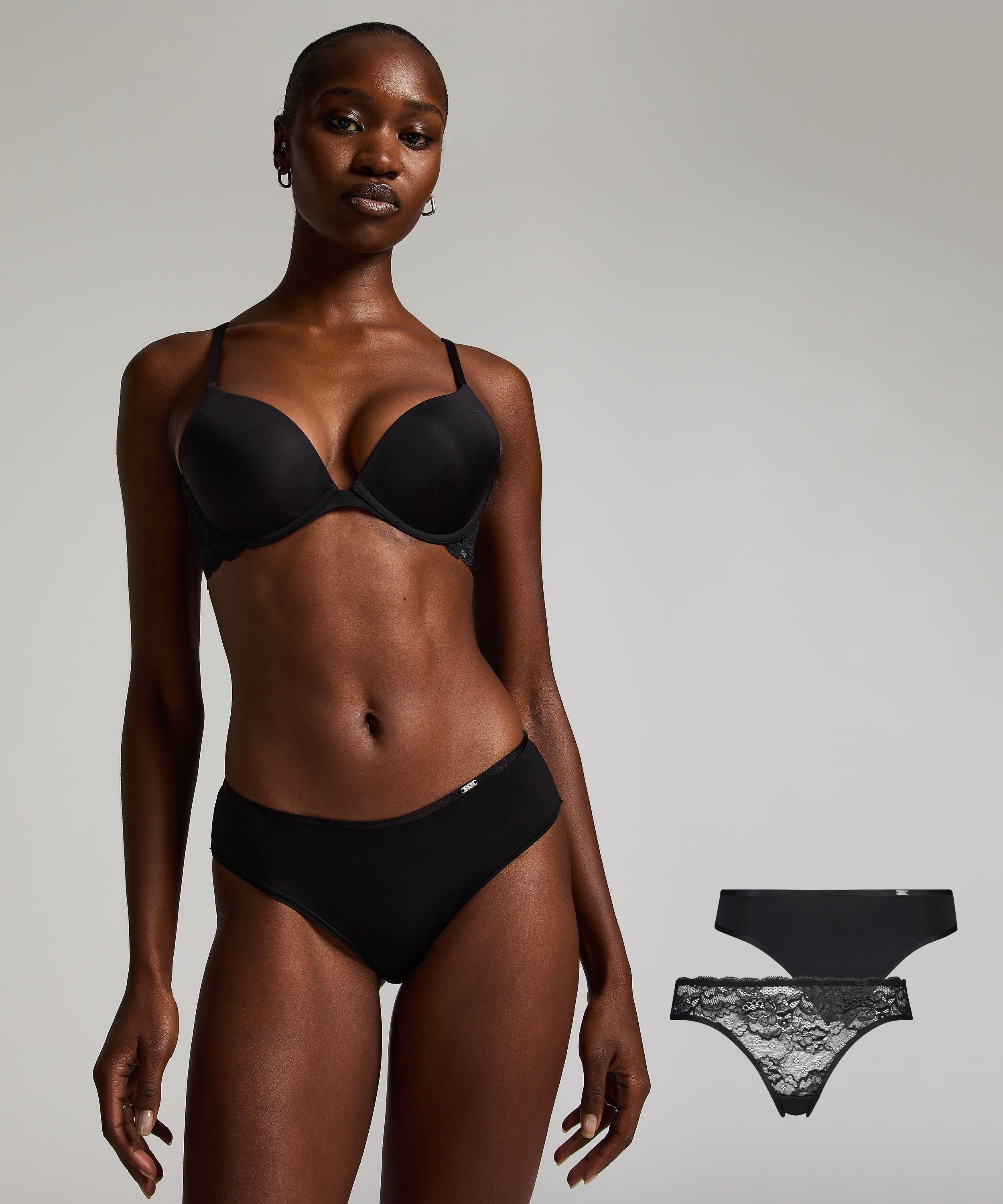 Lot de 2 slips Angie, Noir Lot de 2 slips Angie, Noir