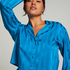 Langarmjacke Satin, Blau