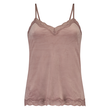 Cami Top Velours Lace, Rose