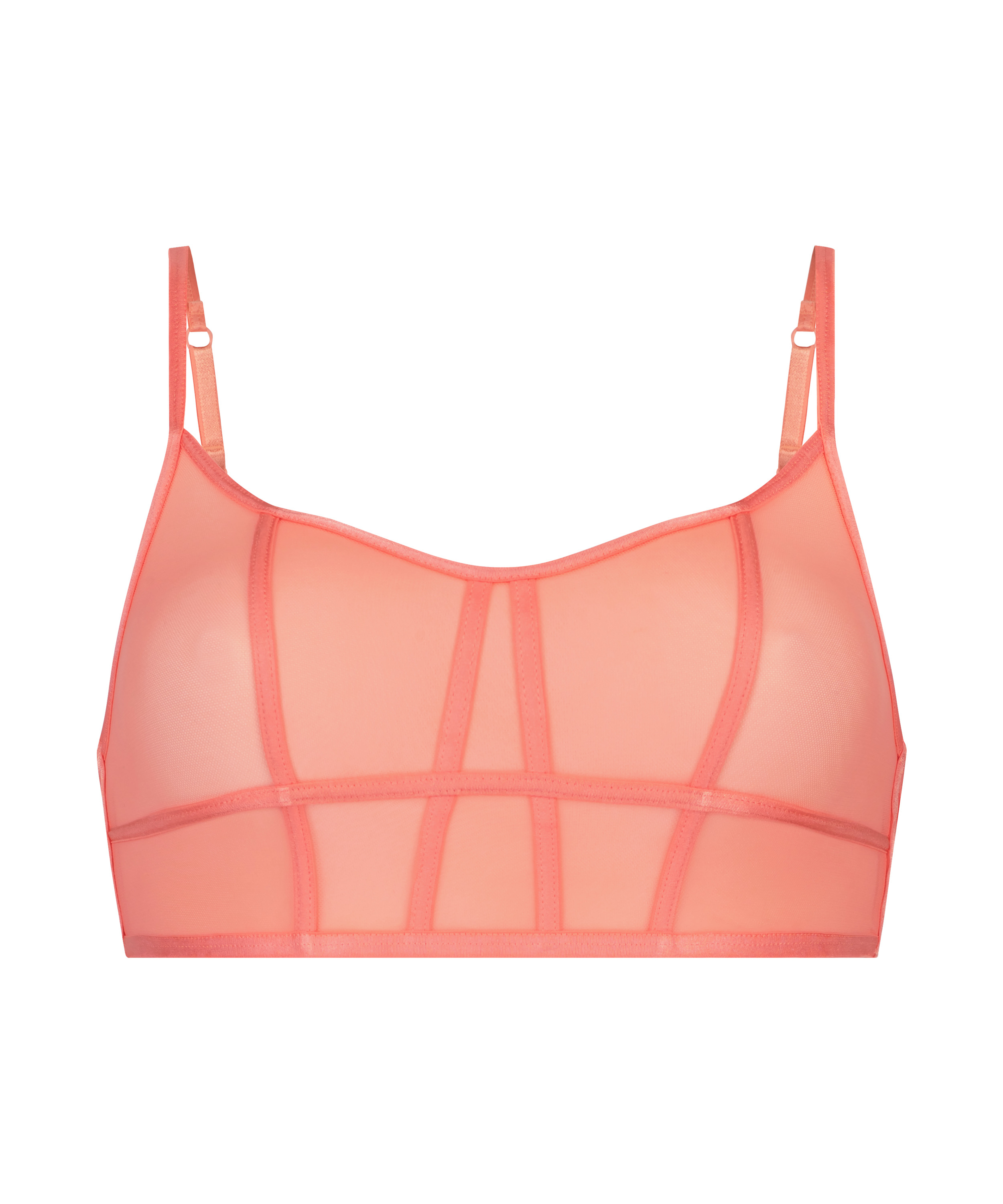 Longline Bralette Sexy Mesh, Orange, main