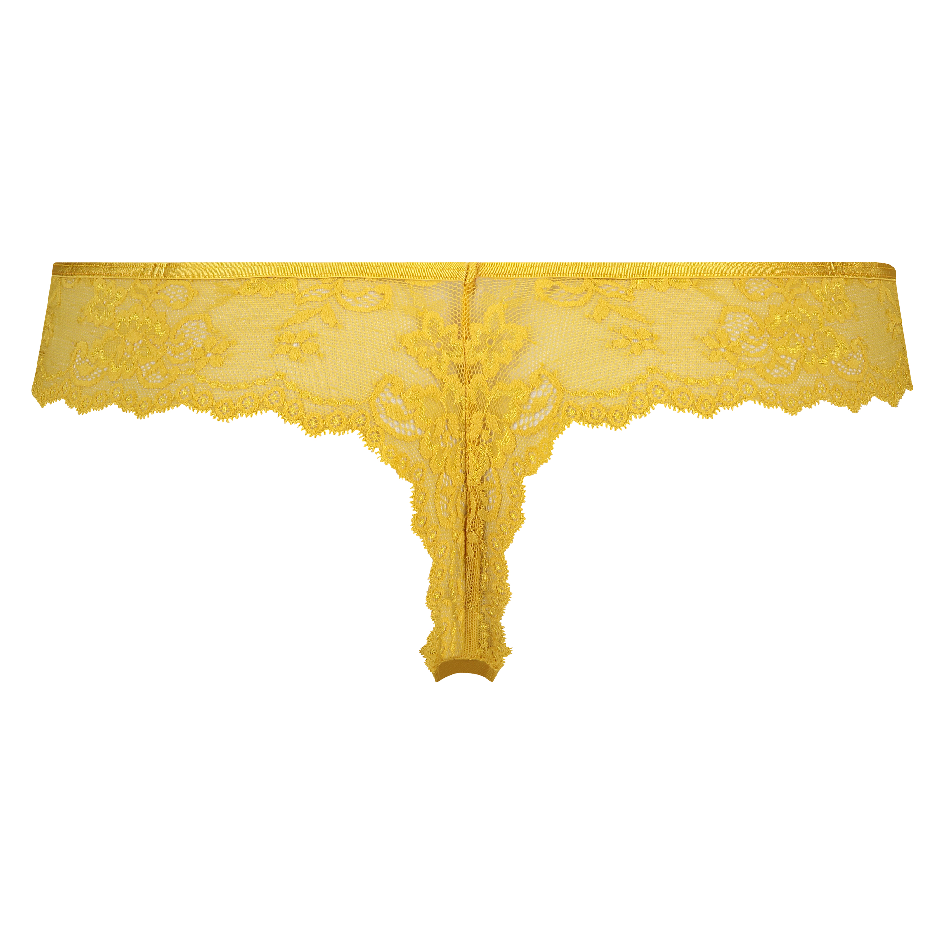 String Invisible Lace back, Jaune, main